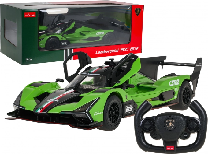 Rastar dálkově ovládané auto 1:14 lamborghini sc63 zelené