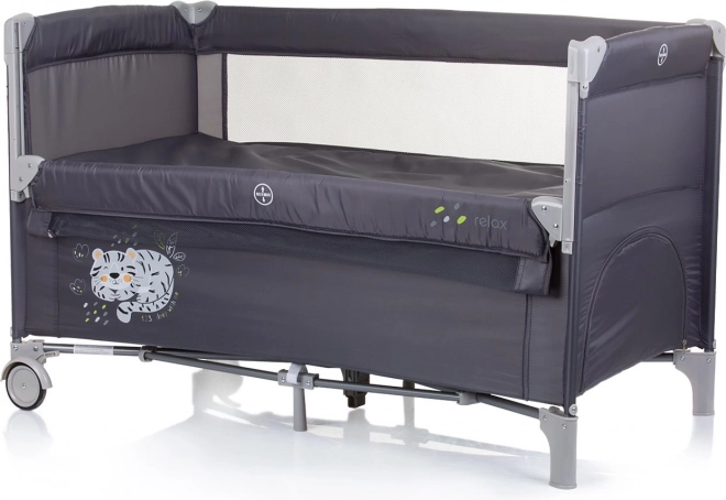 Chipolino cestovní postýlka se sklopnou bočnicí Relax Granite