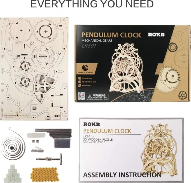 Dřevěné puzzle Kyvadlové hodiny Rokr