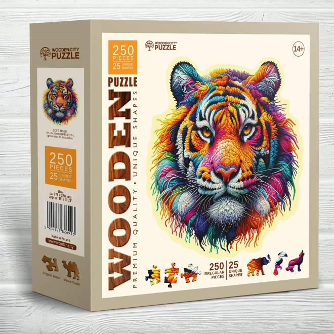 Dřevěné puzzle Jemný Tygr 250 dílků