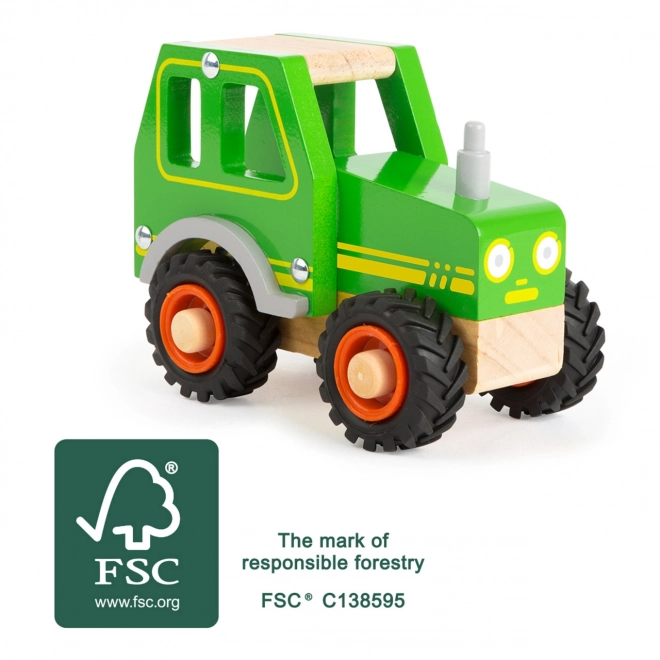 Dřevěný traktor Small Foot zelený