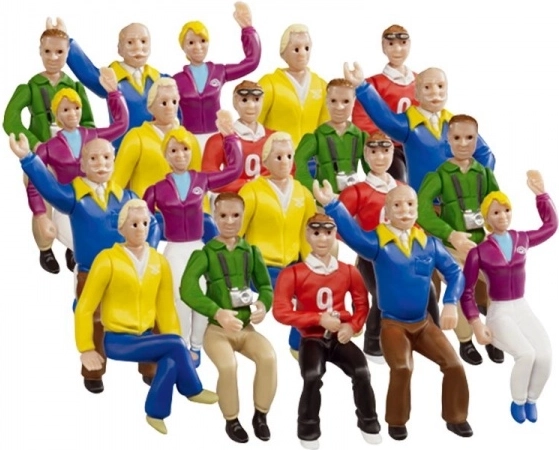 Figurky fanoušků na hlavní tribunu 1:32 – sada 20 sedících postav