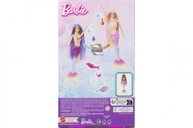 Lalka Barbie Malibu měnící barvu mořská panna