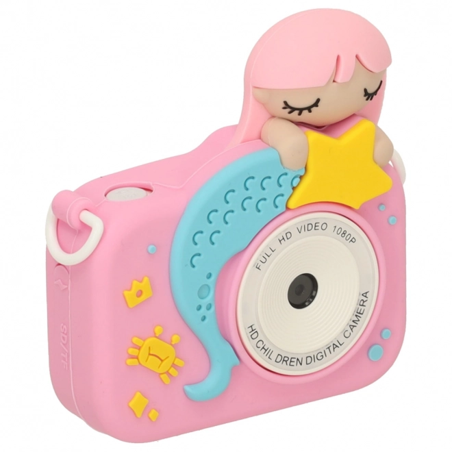 Růžový digitální fotoaparát pro děti
