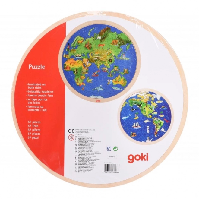 Oboustranná puzzle mapa světa