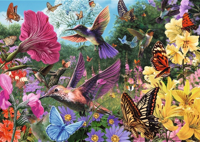 Trefl Puzzle Premium Plus Tea Time – zahrada kolibříků, 1000 dílků