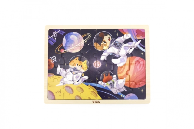 Dřevěné puzzle Viga Kosmické dobrodružství