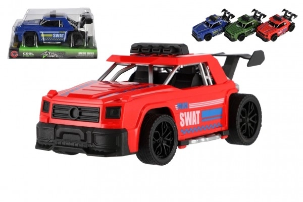 Plastové závodní auto na setrvačník - 16 cm