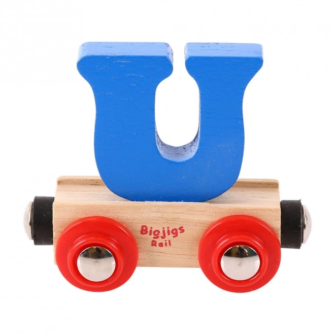 Bigjigs Rail Vagónek dřevěné vláčkodráhy - Písmeno U