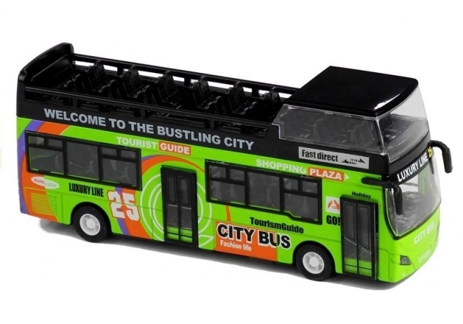 Turistický dvoupatrový autobus 1:32 Otevírání dveří Zelená barva