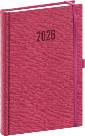 Denní diář NOTIQUE Rivoli 2026 růžový 15 x 21 cm
