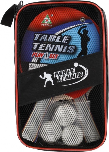 Sada na stolní tenis: 2 pálky + 3 míčky v pouzdru