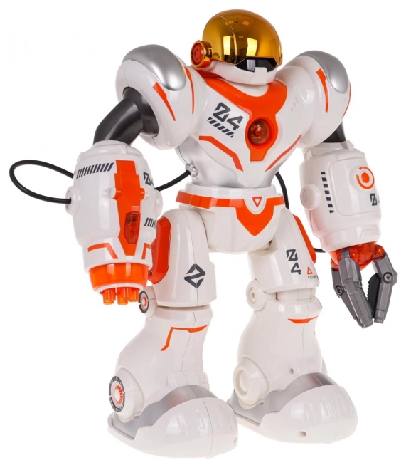 Multifunkční bílý a oranžový dálkově ovládaný robot