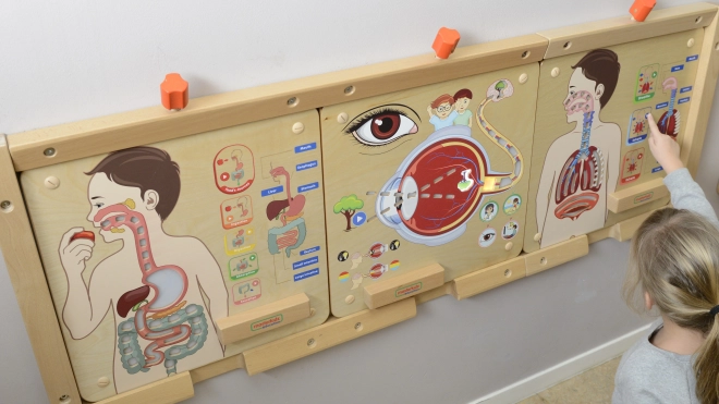 Vzdělávací tabule dýchací systém Montessori