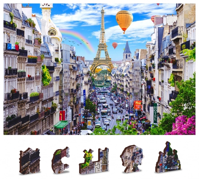 Dřevěné puzzle rušná paříž 2v1