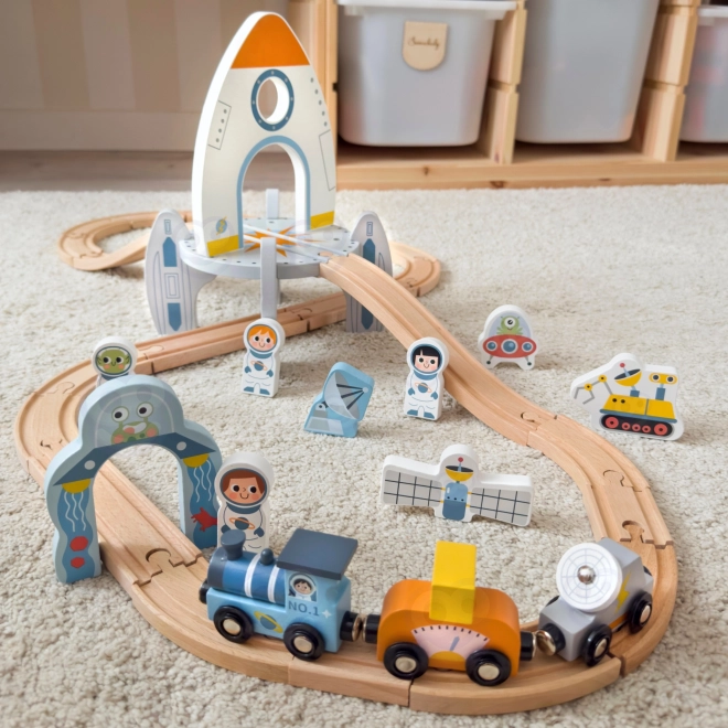 Dřevěná vesmírná kolejnice Tooky Toy