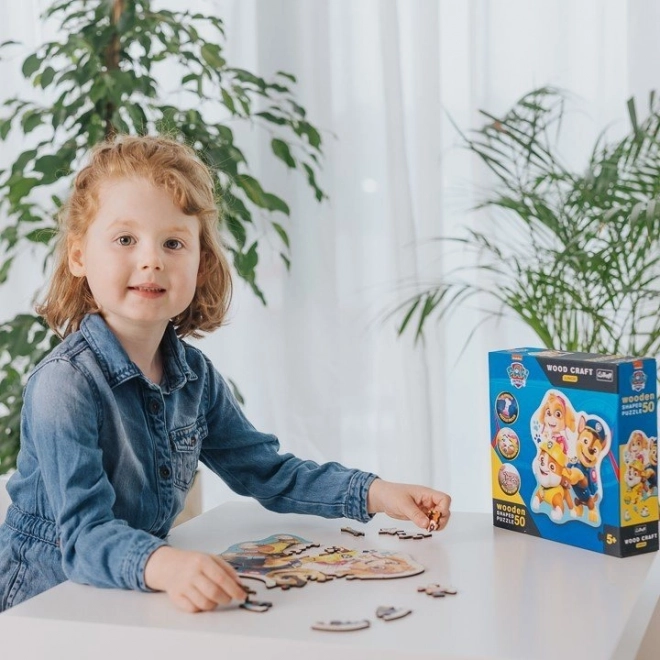 Dřevěné oboustranné puzzle Tlapková patrola 50 dílků