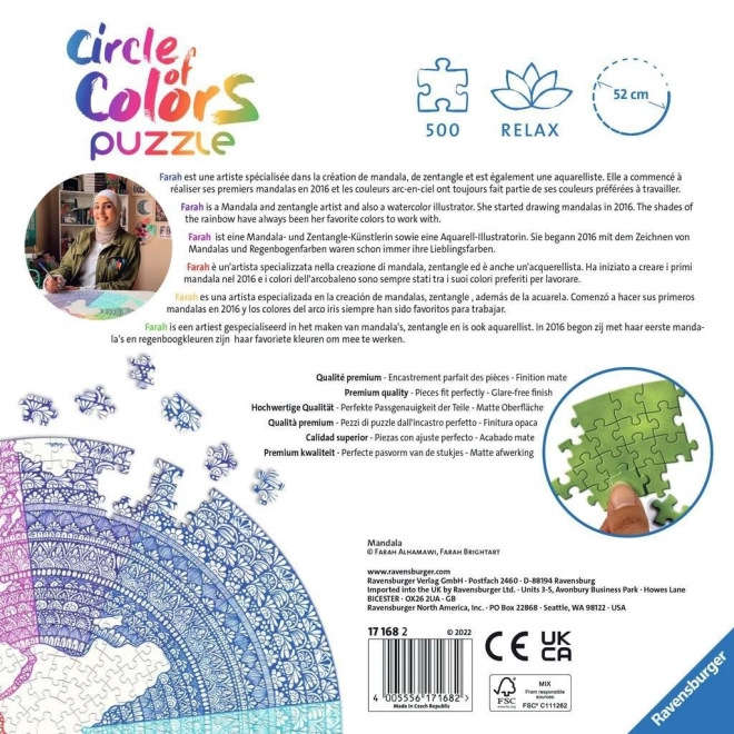 Ravensburger puzzle Kruh barev Mandala 500 dílků