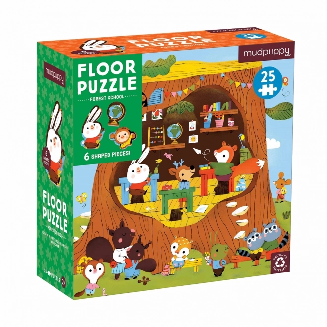 Podlahové puzzle Lesní školka s tvarovanými dílky