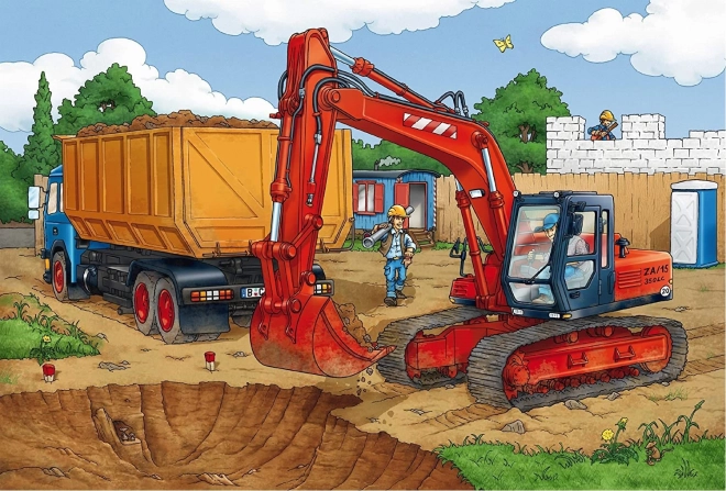 SCHMIDT Puzzle Na staveništi 3x24 dílků