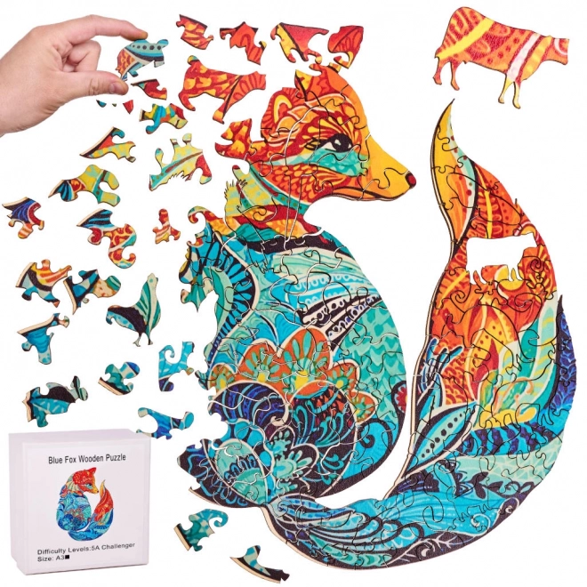 3D dřevěné puzzle Premium Liška - 148 dílků