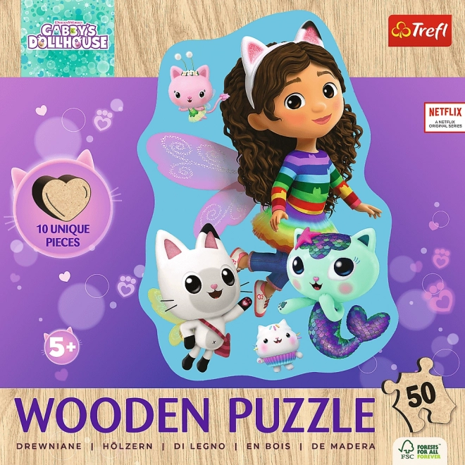 Dřevěné Puzzle Gabynin Kouzelný Domeček 50 Dílků