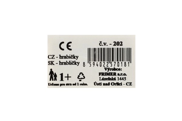 Hrabičky plast 19cm 4 barvy 12m+