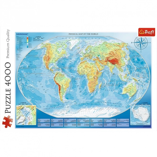 Puzzle 4000 kusů - Velká fyzická mapa světa