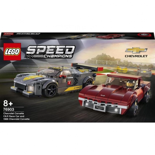 LEGO Speed Champions Chevrolet Corvette C8.R závodní auto a Chevrolet Corvette 1969