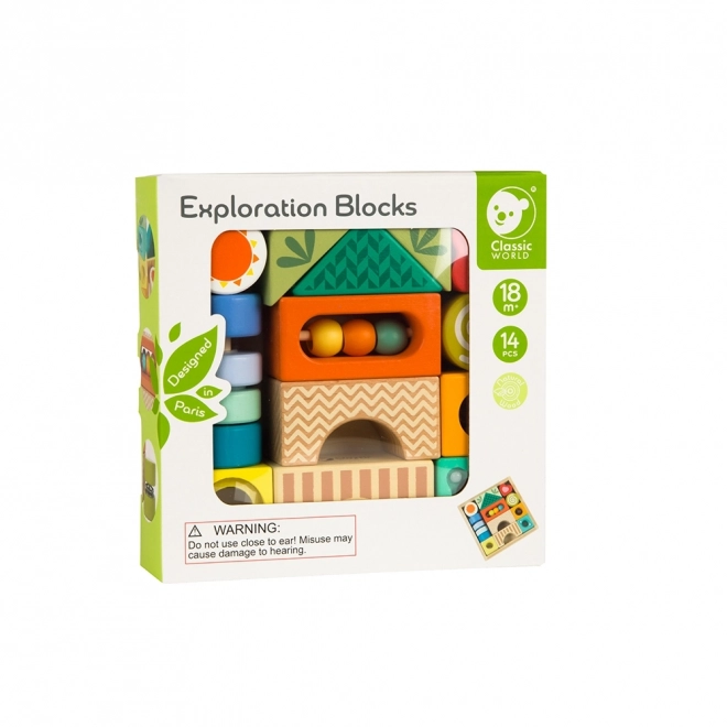 Dřevěné smyslové kostky Classic World Montessori