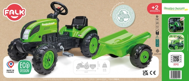 Traktor šlapací Country Farmer s valníkem