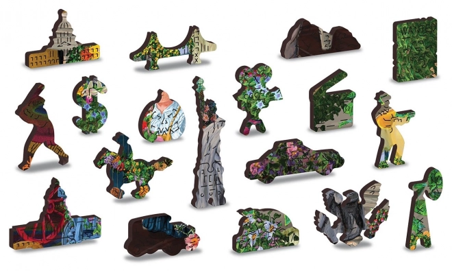 Dřevěné puzzle Květinářství 2v1