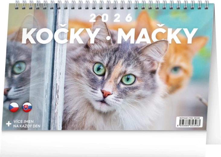 Stolní kalendář Kočky CZ/SK 2026
