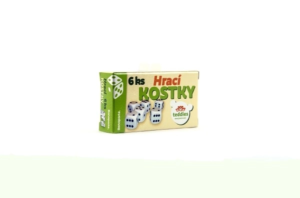 Hrací kostky Teddies v krabičce (6 ks)