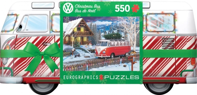EUROGRAPHICS puzzle v plechové krabičce vánoční autobus Volkswagen 550 dílků