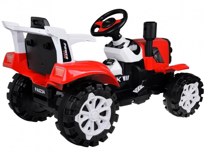 Traktor s přívěsem na baterii – Červená