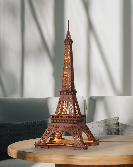 RoboTime 3D Dřevěné puzzle Rolife Noc Eiffelovy věže svítící