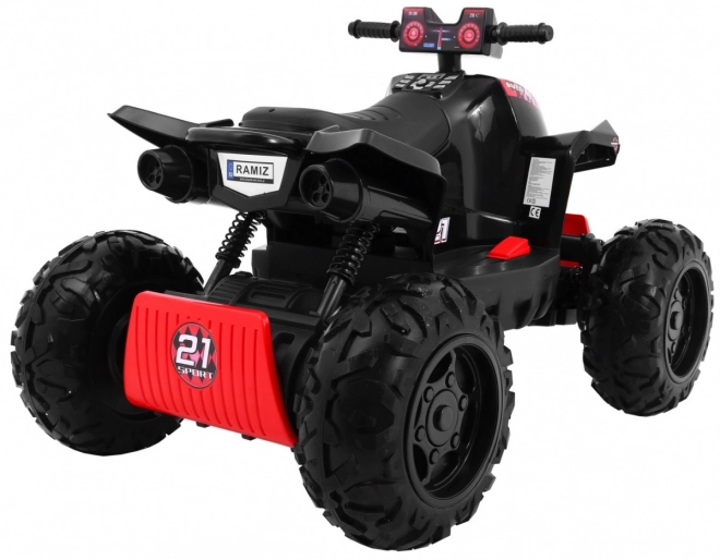 Dětská čtyřkolka Sport Run Battery Quad Black + 4x4 + LED + rádio MP3