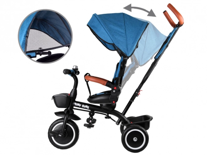 Dětská tříkolka Tiny Bike 3v1 s otočnou sedačkou a stříškou – Zelená