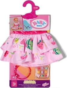 baby born šaty s čelenkou a systémem pinplay, 43 cm