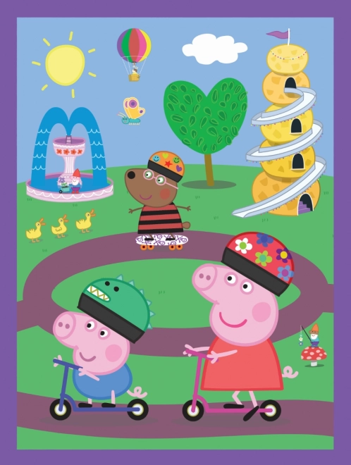 Puzzle 2v1 a memo Radosné chvíle se světou Peppou