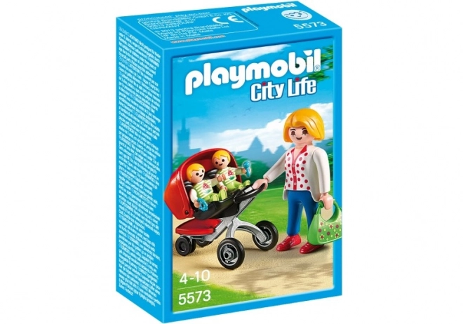 Sada figurek City Life 5573 Kočárek pro dvojčata
