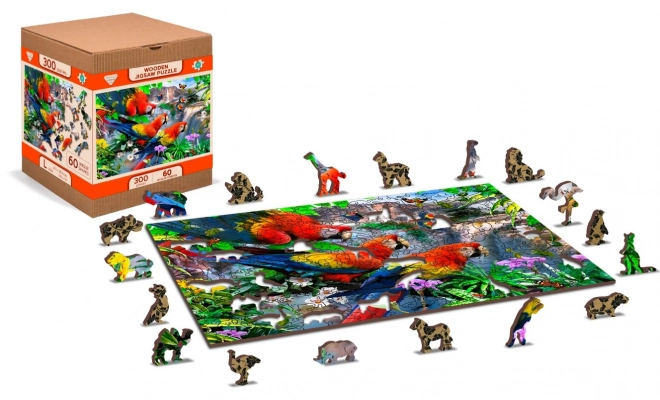 Dřevěné puzzle Ostrov papoušků