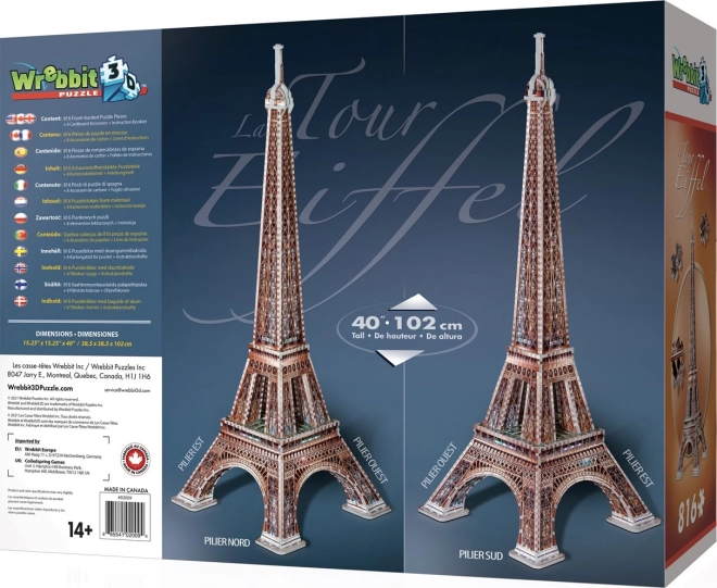 WREBBIT 3D puzzle Eiffelova věž 816 dílků