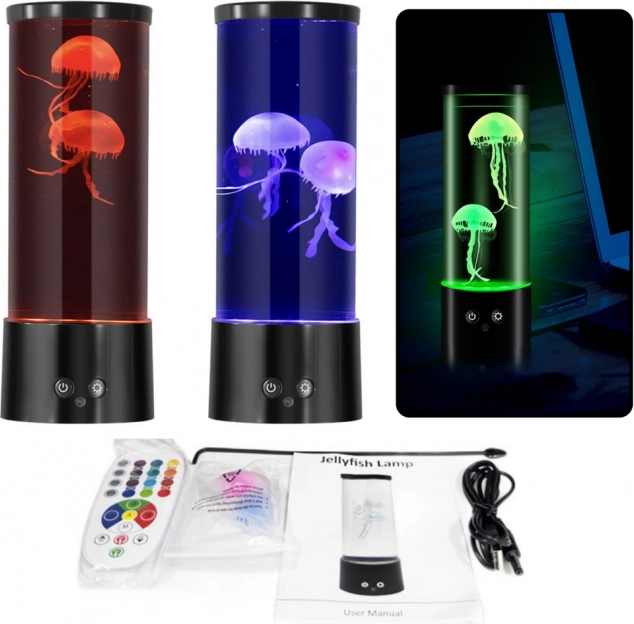 Ozdobná LED lampička s medúzami na baterie a USB kabel