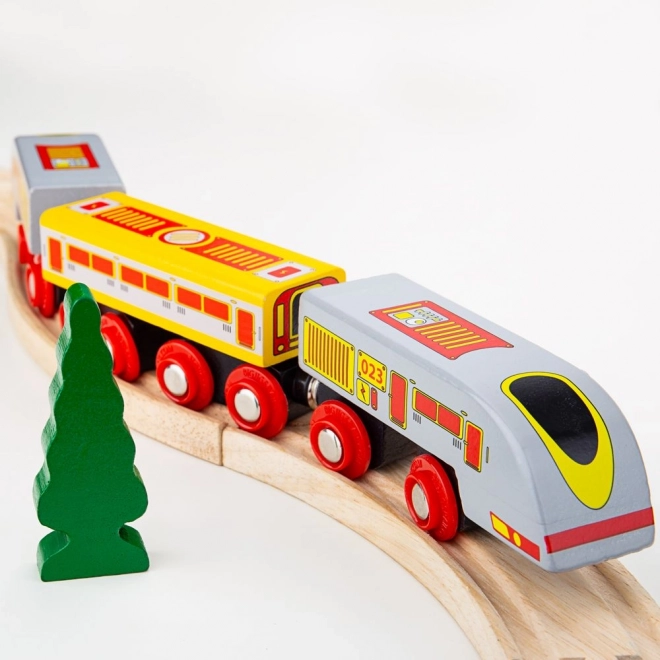 Vlak Bigjigs Rail Eurostar s kolejemi