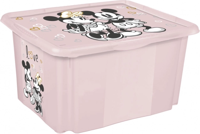 Úložný box s víkem Minnie, růžový