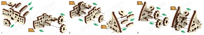 Dřevěné 3D puzzle mini sada lodě