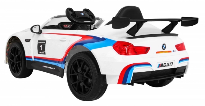 dětské elektrické autíčko BMW M6 GT3 s dálkovým ovládáním, MP3 a LED světly – bílé