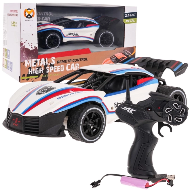 Rychlostní kovové auto 1:20 R/C – Bílé